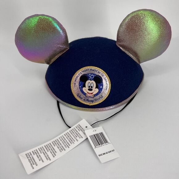 Disney Other - Disney Parks Adult 50th Anniversary Mickey Mouse‎ Ears Hat Iridescent Ears NWT